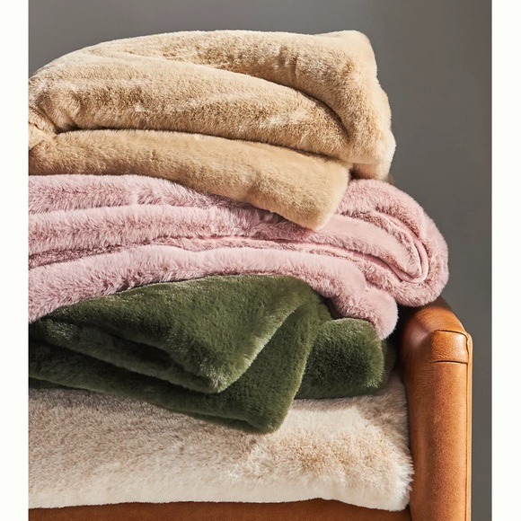 🏠Anthropologie Sophia blanket throw slate blue EUC - Picture 8 of 10